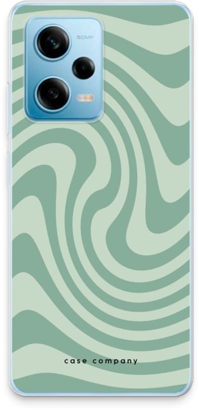 Case Company® - Hoesje geschikt voor Xiaomi Redmi Note 12 Pro 5G hoesje - Swirl Groen - Soft Cover Telefoonhoesje - Bescherming aan alle Kanten en Schermrand
