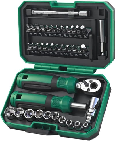 Ratelsleutel Set - Reparatiegereedschap Rateldoppen - Auto Onderhoud - Ultraplatte Kop - 40 Delig - Niet gespecificeerd