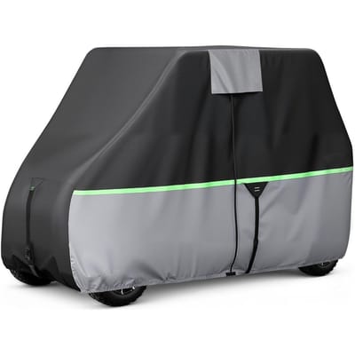 Golfkarhoes, Volledige Dekking 2+2/4 Persoons Golfkar, 600D Waterdichte Oxford Stof Club Car Hoes Past op de Meeste Karren Club Car, Yamaha, EZGO, Honda,