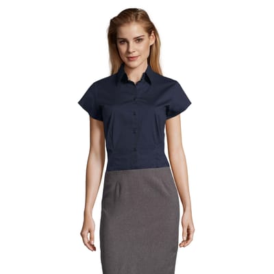 SOLS Dames/Dames Excess Stretch Blouse met Korte Mouwen (Donkerblauw)