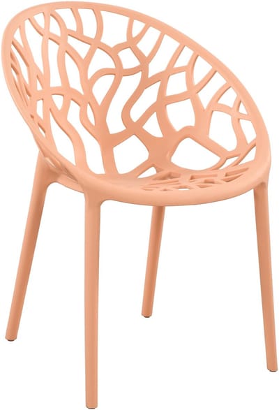 CLP Hope stapelbare Tuinstoel - Weerbestendig & UV-bestendig - Kunststof Stoelen met Armleuningen - Modern Design - perzik