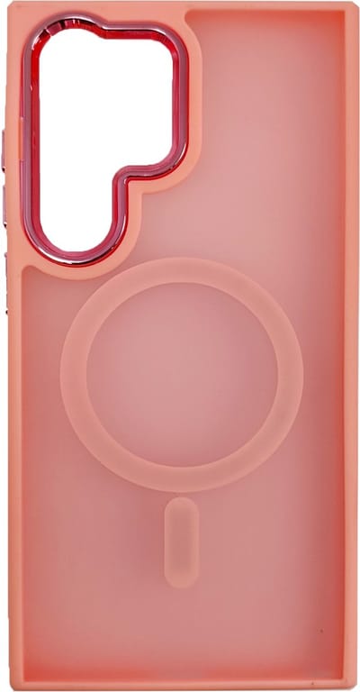 Matte magnetische hoes Geschikt voor: Samsung Galaxy S25 Ultra - Compatibel met MagSafe - Schokbestendige, Doorschijnende, Matte achterkant - Roze