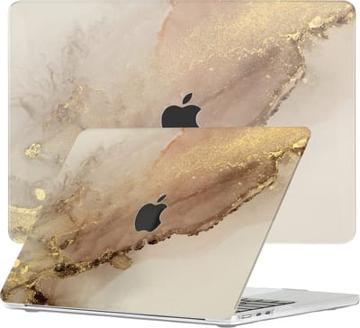 Lunso Geschikt voor MacBook Air 13 inch (2022-2026) cover hoes - case - Sweet Caramel