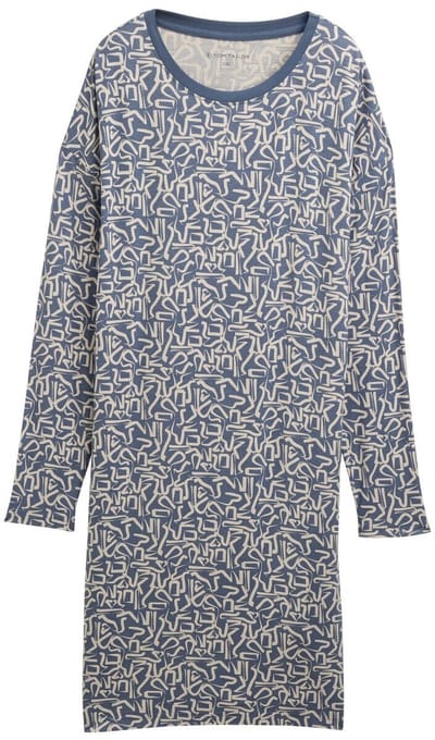 Tom Tailor - Nachthemd met patroon - Maat 36 - blue-medium-allover