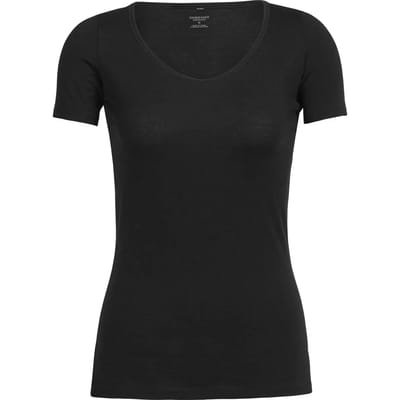 Icebreaker Siren SS Sweetheart Dames Thermoshirt - Black - L