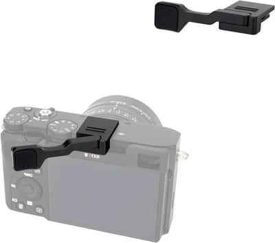 Metalen duimgrip voor Sony R1XR III digitale camera, silicone handvat met volledige dekking, vervangt TG-2 Grip, opvouwbaar ontwerp en instelknoppen voor betere grip en controle.