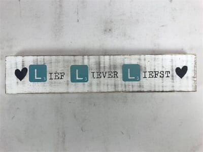 Tekstblok 6x30 2 cm dik Lief L L blu