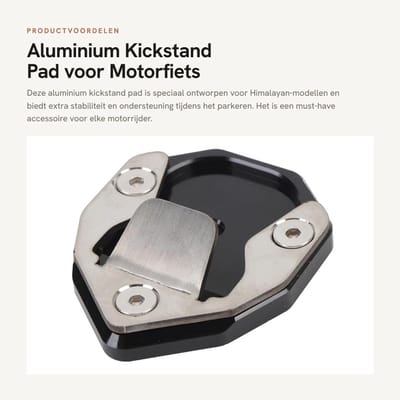 Dailygoods- Standaardpad Aluminiumlegering - Verlengingsplaat - Ondersteuning - Stabiliteit - Geschikt voor Himalayan/SCRAM - Robuuste constructie - Motorfietsstandaard