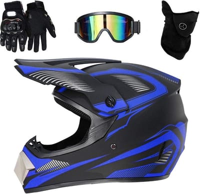 Off-Road Motorcross Set Inclusief Helm, Bril, Handschoenen en Vizier