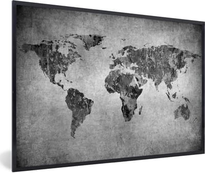 Poster in lijst - Fotolijst 120x80 cm - Posters - Wereldkaart - Vintage - Abstract - Kinderen - Jongens - Meisjes - Posterlijst zwart - Decoratie - Wanddecoratie woonkamer - Muurdecoratie slaapkamer