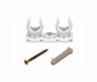 Tycner - Dubbele Klem - 15mm - Met Schroef en Plug