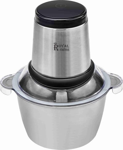 Royal Swiss Elektrische Hakmolen met RVS Kom - Vlees, Groente, Fruit, Kruiden, Noten - 1.8L