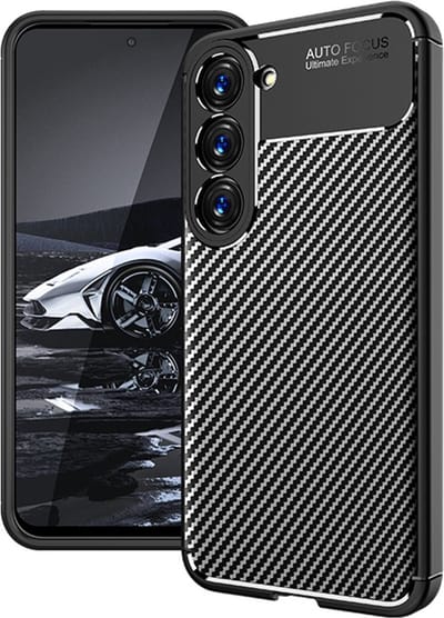 Carbon TPU Bescherm-Hoes Skin geschikt voor Samsung Galaxy S23 Plus - Zwart
