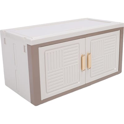 Boîte de Rangement PP ABS PS Gain de Place Grande Capacité Bac de Rangement Empilable pour Jouets Livres Collations Double door model