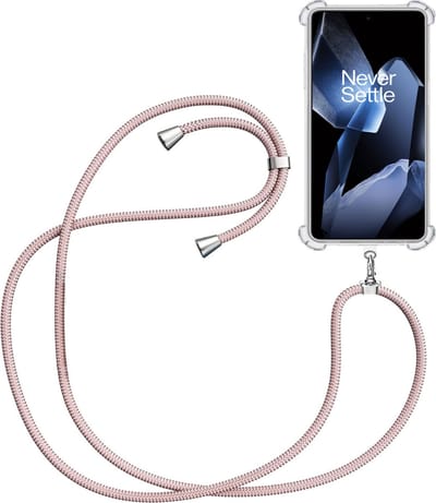 Telefoonkoord + Hoesje Geschikt voor OnePlus 13 - Lengte Verstelbaar - Telefoonketting - Shock Proof Case - Rose