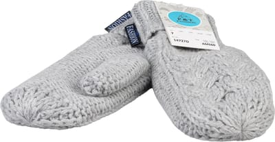 Dames Wanten - Gebreid met Fleece Binnenin - One Size - Licht Grijs