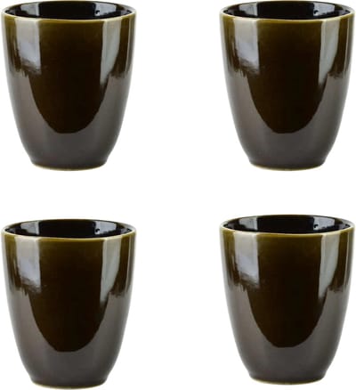 Koffiekopjes Zonder Oor - Keramiek - Set Van 4 - koffie kopjes - Mok zonder oor 300 ml - Groen - Cappucino Kopjes