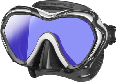 TUSA Paragon S – Premium duikmasker met single lens, hoge weerstand, CrystalView-lens met UV420 en antireflecterende behandeling, helder zicht en comfortabel draagcomfort – Zwart/Wit – M1007SQB WA