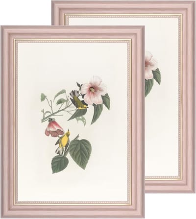 Set van 2 Vintage Fotolijsten A4, Shabby Chic Retro Lijsten voor Muur en Tafel, Staande Lijsten Horizontaal & Verticaal, Decoratieve Fotolijsten voor Thuis (Roze, 21 x 30cm)