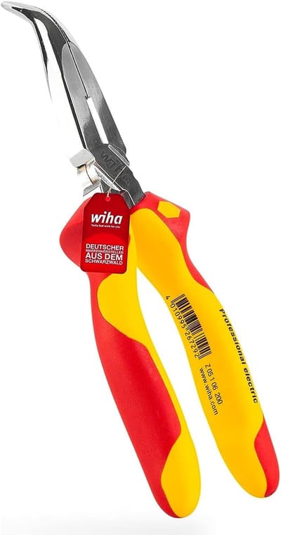 Semi-ronde punttang - Langbek tang - Grijpen en snijden - VDE gecertificeerd - 200 mm - Chroom