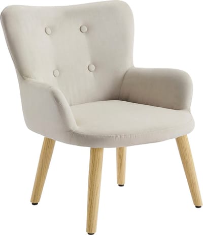 Coco- Fauteuil voor kinderen in microvezelcrÃƒÂ¨me