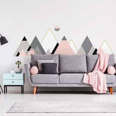 Muurstickers - Decoratie voor slaapkamer/woonkamer - Gigantische muursticker van de Scandinavische bergen, LIVINGSTON - 100x150cm