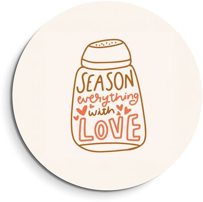 KitchenArt - Season With Love - Muurcirkel Binnen - ø 40 cm - Wandcirkel - Mét Ophangsysteem - Wanddecoratie - Muurdecoratie