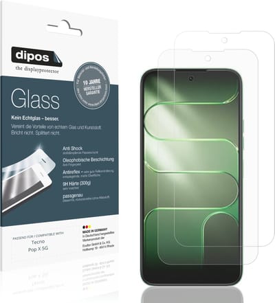 dipos – 2x Matte Pantserfolie geschikt voor Tecno Pop X 5G | 9H Screenprotector