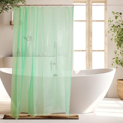Dailygoods- Douchegordijn Waterdicht 180x200 cm - EVA/PE Materiaal - Wasbaar - Met 12 Ringen - Inclusief 3 Gewichtmagneten - Semi-Transparant - Badgordijn