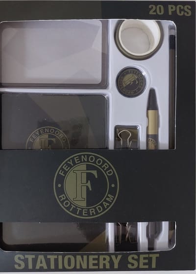 Feyenoord Stationery Set - Schrijfwaren set - 20-DELIG - Washi Tapes - Notitieboekje - Potloden - Papierklemmen - Pen - Gum - Sticky Notes