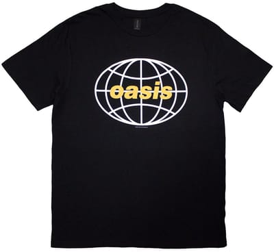 Oasis - Globe Logo Heren T-shirt - S - Zwart