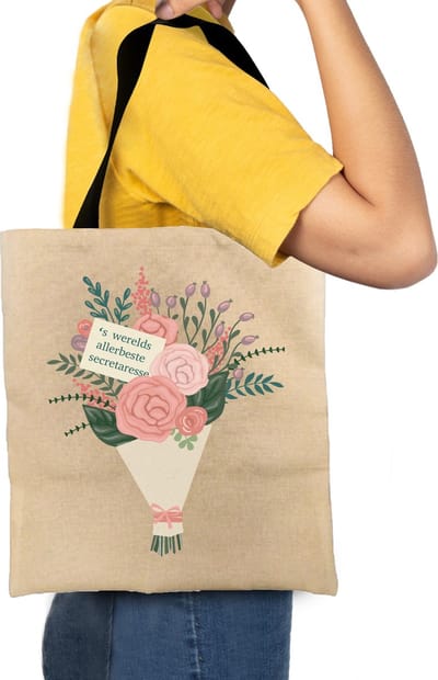 Tote Bag Canvas Allerbeste Secretaresse - Secretaresse Bureau - Cadeau - Afscheidcadeau - Draagtas Cadeau