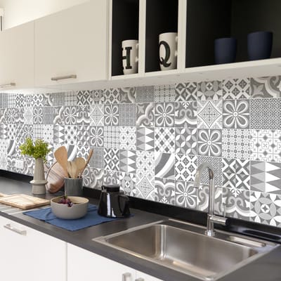 Zelfklevende tegelmuurstickers voor keuken en badkamer - 30 authentieke JOPRA cementtegelstickers - 30 stickers 20x20cm