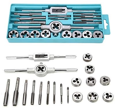 Dailygoods- Schroefkranen Set - 9 Kranen/Matrijzen - Verstelbare Kraansleutel - Gelegeerd Gereedschapsstaal - Handige Opbergdoos - Duurzaam Gebruik - Tapset