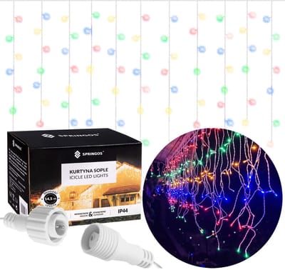 Springos IJspegel Verlichting Buiten | IJspegel Verlichting | Kerstverlichting Buiten | 20 m + 2.5 m Snoer | Connectable | 500 LED | Multicolor