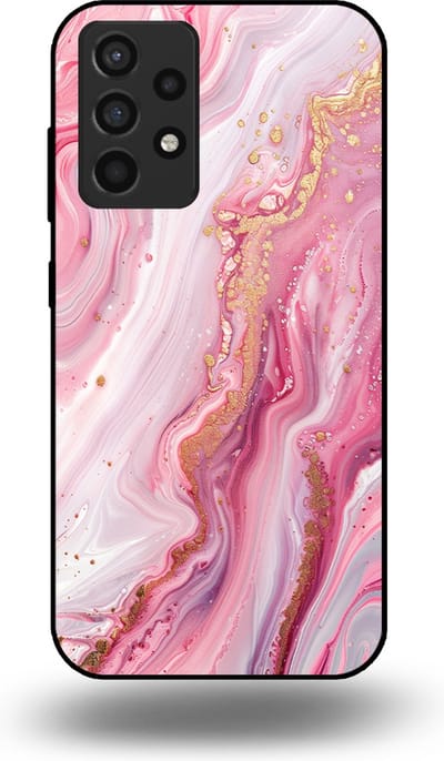 Smartphonica Telefoonhoesje geschikt voor Samsung Galaxy A52 5G met marmer opdruk - TPU backcover case marble design - Roze geschikt voor Samsung Galaxy A52 5G