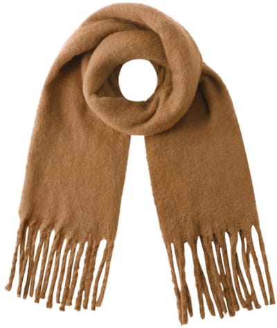 Bijoutheek Sjaal (Fashion) Effen Winter Franjes Brown