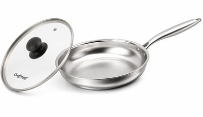 Cheffinger Koekenpan met Deksel - 20cm - RVS - Zilver