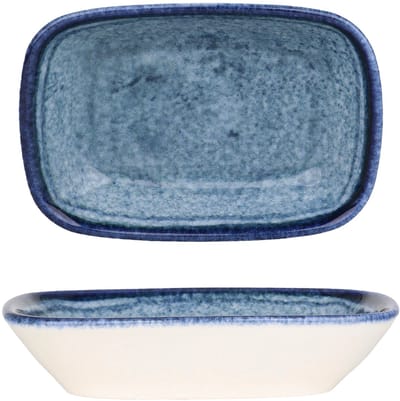 Kütahya Porselen Serveerschaal - Blue Stone - Porselein - 12x8 cm (100cc) - set van 2