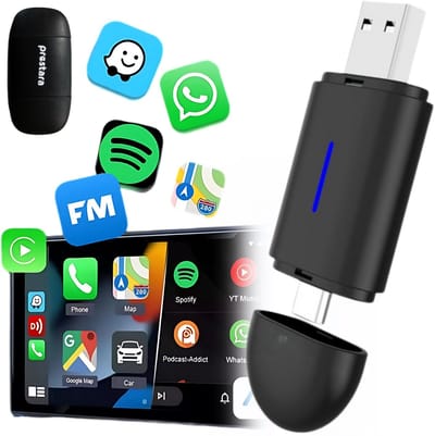Prestara CarPlay Dongle – Draadloos Apple CarPlay & Android Auto