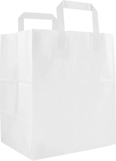 Papieren tasjes 50 stuks Budget - Wit - 26x17x29cm - Cadeautasjes - Papieren tasjes met handvat