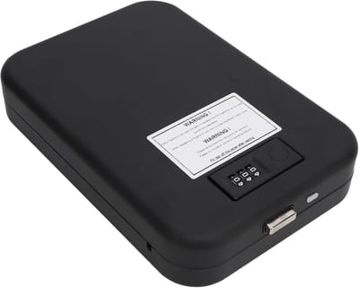 Draagbare Kluis - Veiligheidsbox Mini - Waardevolle Spullen Beveiligen - Biometrische Vingerafdruk - 26x20x8 cm - Zwart