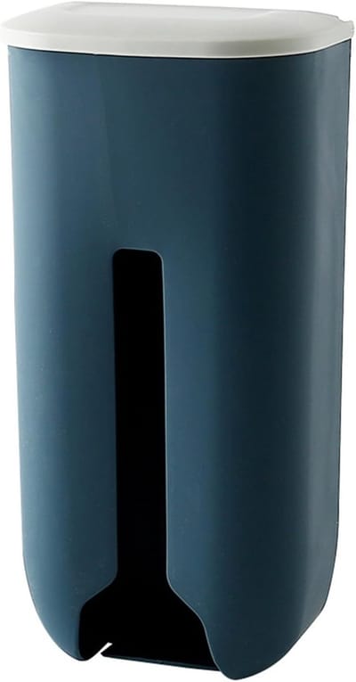 Praktische Tasdispenser voor Gemakkelijke Installatie en Opberging van Plastic Tassen - Donkerblauw, 26 x 13 x 9 cm