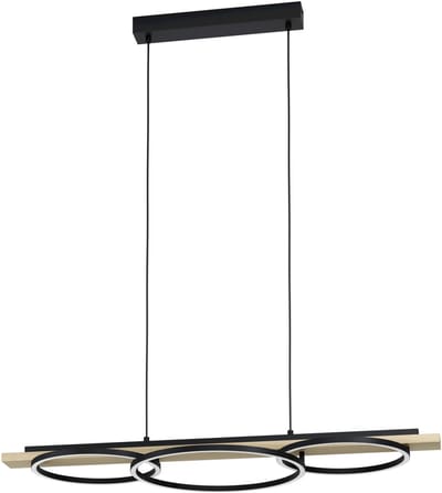 EGLO Boyal hanglamp - LED - 40cm - Hout - Zwart / Bruin
