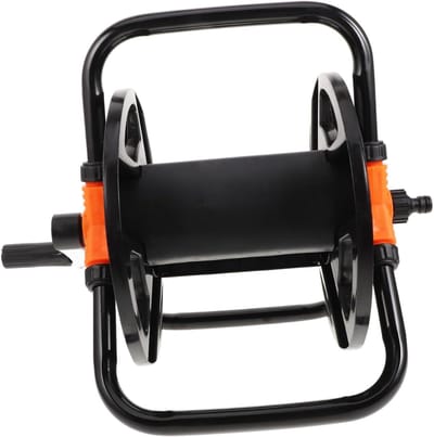 Slanghaspel Kar - Slanghouder Wagen - Tuin Organiseren - Stabiel Kunststof - 23x26x23 cm - Meerkleurig