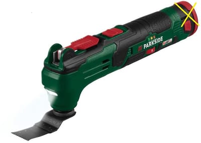 Parkside - 12V Multitool - 20.000 Hz - Inclusief opzetstukken - kale unit zonder accu, lader, koffer