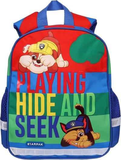 Paw Patrol Chase Rubble - Blauwe rugzak voor jongen, reflecterend, 31x25x10cm