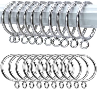 Dailygoods- Gordijnringen 24 stuks - Metalen Ringen - 55 mm Binnendiameter - Zilveren Afwerking - Duurzaam - Stijlvolle Esthetiek - Gordijnaccessoires