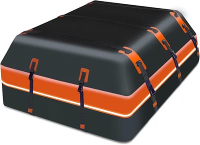 Famanu - Bagagedrager op het dak, 26 kubieke voet soft-shell waterdichte autodakbagagetas voor alle voertuigen SUV met/zonder rails, inclusief 8 versterkte riemen, 6 deurhaken geschikt, opbergtas, antislipmat