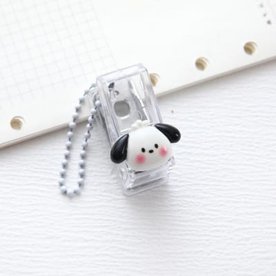 Schattige Draagbare Mini Enkelgatperforator Cartoon Dier Papierperforator Boekbindmachine Schoolkantoorartikelen Studentenschoolbenodigdheden Cadeau zwart
